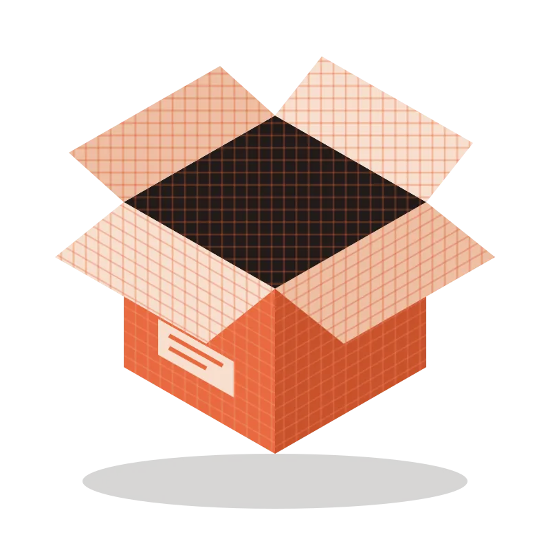 An open cardboard box.